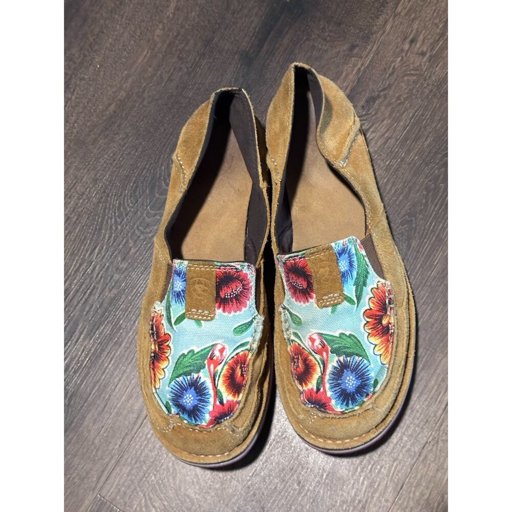Ariat Womens Size 9B Floral Cruisers Shoes Sunburn Brown And Turquoise 10023016 - Picture 3 of 9